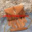 YSL Suede Leather Tassel 22cm Bag Camel