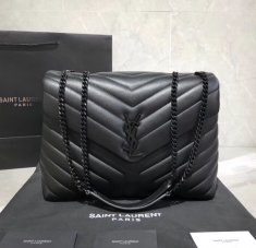 YSL Loulou 32cm Leather Bag Black Black