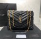 YSL Loulou 32cm Leather Bag Black Gold