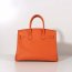 Hermes 30cm Birkin Bag Togo Leather with Strap Orange Gold