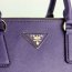 Prada 1786 purple cross pattent tote bag