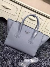 Prada Glace Twin Pockets Tote Bag 2619 Grey