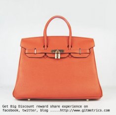 Hermes Birkin 35cm Togo leather Handbags orange golden