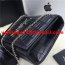 YSL Monogram Chain Bag 22cm Croco Black Silver
