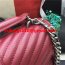 YSL Top Handle Shoulder Bag 24cm Dark Red Silver