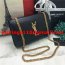YSL Smooth Leather Chain Bag 22cm Black Gold