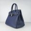 Hermes Birkin 30cm Togo leather Handbags dark blue silver