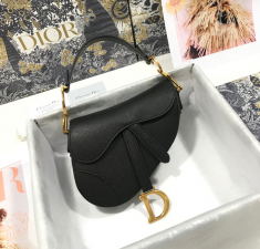 Replica Christian Dior Cheap Saddle Hand Bag Black Color