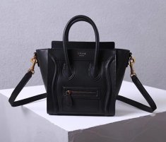 Celine Small Luggage Tote 20cm Black Leather Bag