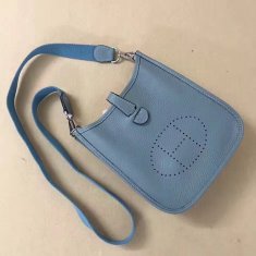 Hermes Mini Evelyne TPM Bag Grey Blue