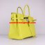 Hermes Birkin 30cm Togo Leather Handbags Lemon Yellow Silver