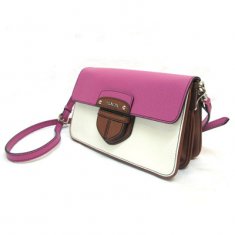 Prada White with Rose Red full leather bag