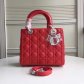 Lady Dior Lambskin 24cm Red Silver