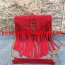 YSL Suede Leather Tassel 22cm Bag Red