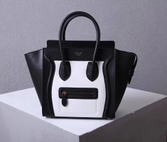 Celine Medium Luggage Tote Bag 26cm Black White