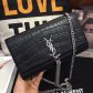 YSL Croco Tassel 24cm Chain Bag Black Silver