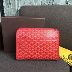 Goyard Cosmetic Bag Red Toiletry Case
