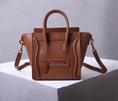 Celine Small Luggage Tote 20cm Brown Leather Bag