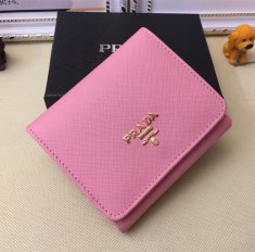 Prada 1M0176 Wallets Saffiano Leather in Pink