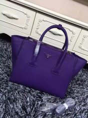 Prada Glace Twin Pockets Tote Bag 2619 Purple
