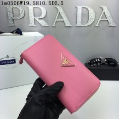 Prada Wallet Saffiano Leather 0506 Pink