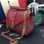 YSL Top Handle Shoulder Bag 24cm Dark Red Gold