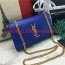 YSL Smooth Leather Chain Bag 22cm Blue