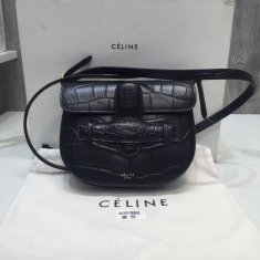 Celine Crossbody Bag Belt Bag Black Croco
