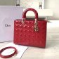 Lady Dior Patent Leather 32cm Red Gold