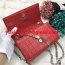 YSL Tassel Chain Bag 17cm Croco Red Silver