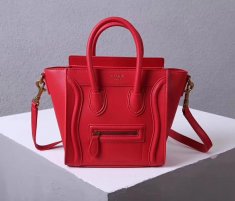 Celine Small Luggage Tote 20cm Red Leather Bag